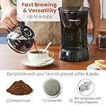 Elite Gourmet EHC4128 Automatic 4-Cup Brew & Drip Coffee Maker with Pause N Serve, Glass Carafe, Reusable Filter, On/Off Switch, Keep Warm, Water Level Indicator, Black - Image 5