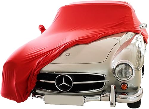 Star Cover Cubierta interior para automóvil Mercedes-Benz 190 SL roja con bolsillos de espejo cubierta de garaje a medida ajuste perfecto y cubierta