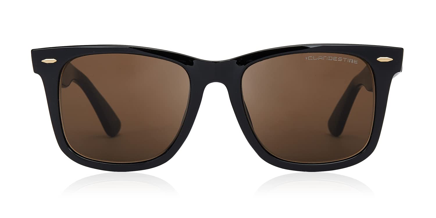 CLANDESTINE - Sonnenbrille für Herren und Damen - Modell Soho - Braune Nylon HD Gläser und TR90 Kunststoffrahmen - Farbe Habana Brown - One Size - Inklusive Smart Vision Technologie - Bessere Sicht