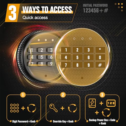 Image of Bonusall 12-15 Green Gun Safe for Rifles,Fireproof Gun Safe for Rifles and Pistols,Rifle Safes for Home with Digital Keypad,Adjustable Shelves & Handgun Pockets