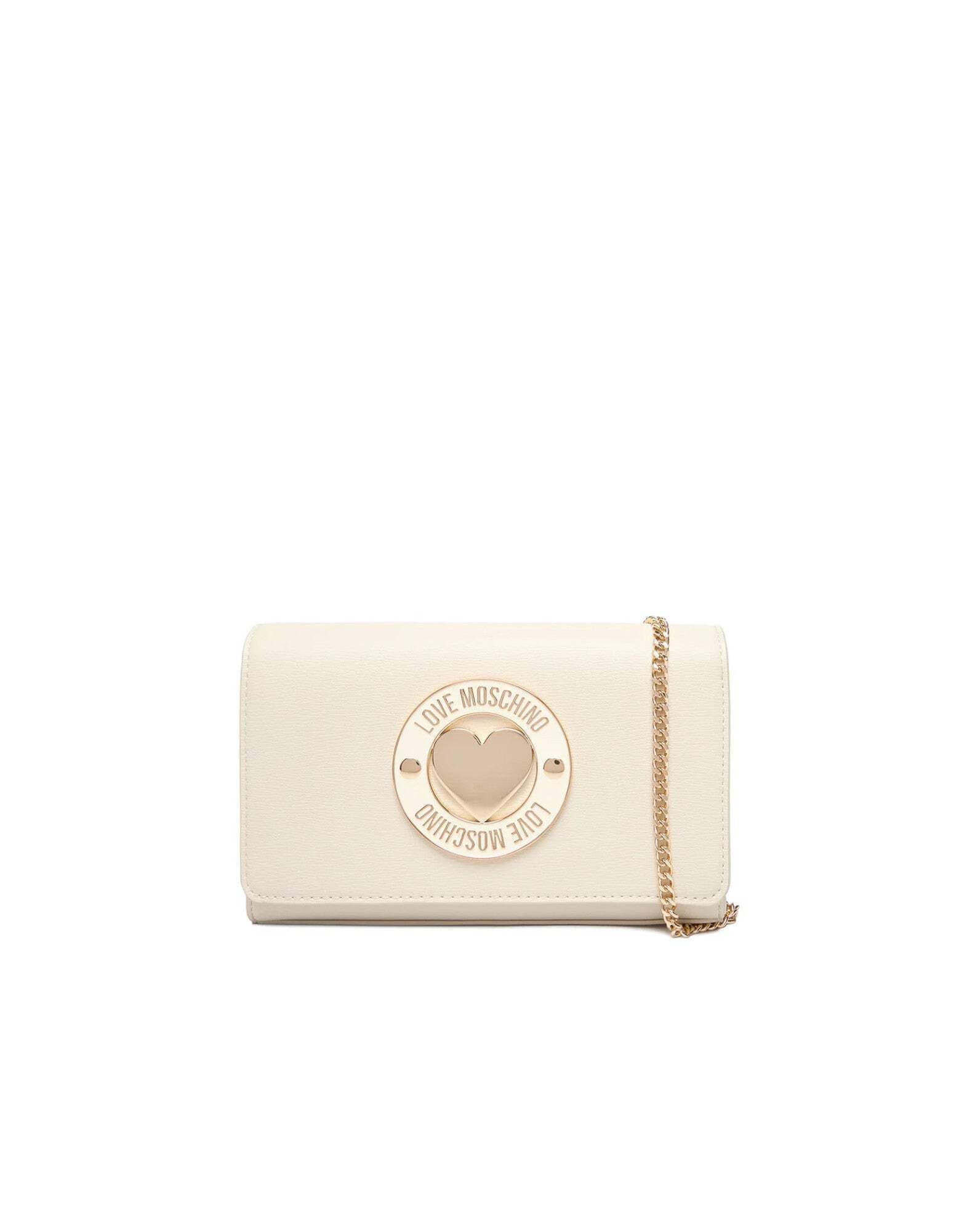 Love Moschino Borsa pochette tracolla logo smaltato Avorio