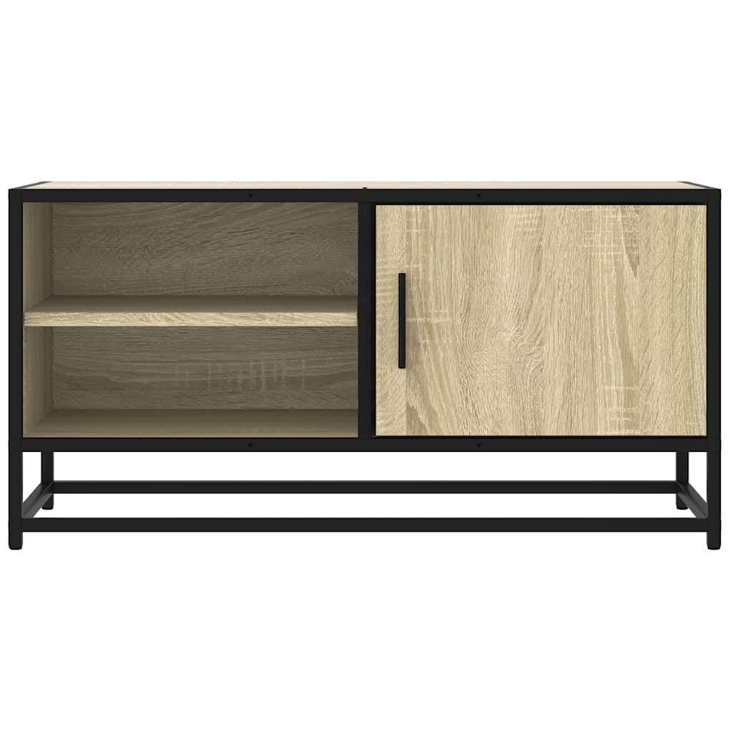 Szafka pod telewizor, dąb Sonoma, 80 x 34,5 x 40 cm, materiał drewnopochodny i metal, szafka pod telewizor z miejscem do przechowywania, niska szafka do salonu, sypialni, kina domowego i
