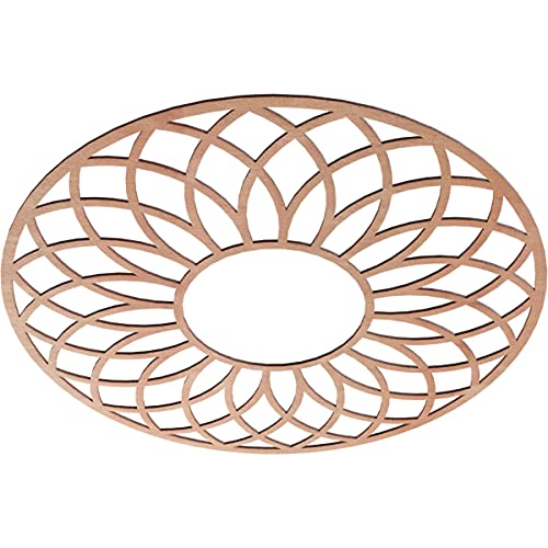 Image of Ekena Millwork 38 inchOD x 13 inchID x 1 /4 inchT Cannes Wood Fretwork Pierced Ceiling Medallion, Cherry