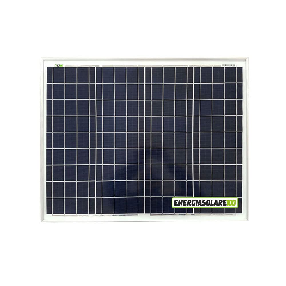 Kit Solare Fotovoltaico Base Roulotte Caravan da 50W 12V Batteria Servizi