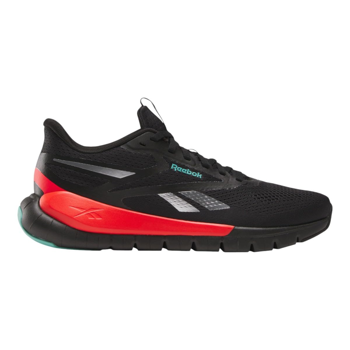 Reebok Unisex Flex Trainer Trainers, Black Energy Red Ai Aqua, 10.5 UK