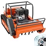 AHM 31.5' Remote Control Lawn Mower, Adjustable Crawler Mower with 13.6HP Hybrid Power & 45° Slope Climbing, 0.8 to 7.9' All-Terrain Grass Cutter, Hybrid Grass Cutting Machine 3280 ft. Remote Range