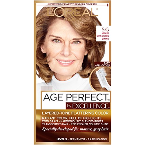 Image of L'Oreal Paris ExcellenceAge Perfect Layered Tone Flattering Color, 5G Medium Soft Golden Brown