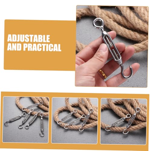 Luxshiny 5-Pack Turnbuckles de Acero Inoxidable para Tensión de Cables, Gancho Resistente para Instalación de Sombrillas y Gestión de Cables Compatible M5 miniatura 3