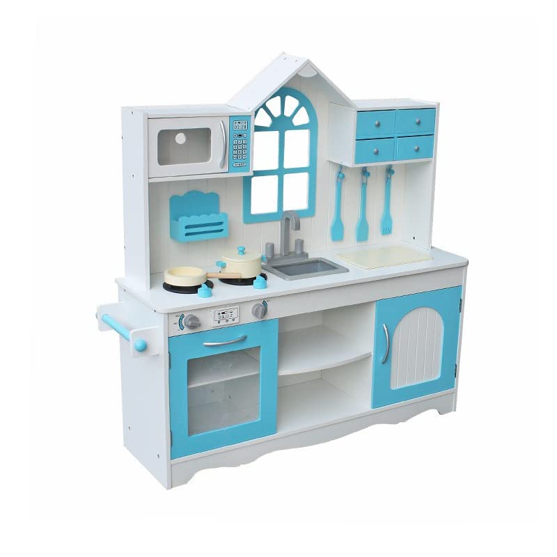 Spielküche Kinder Kinderküche Holz Adrianna - Kindergeschirr Spielküche Holz - Küche Zubehör mit vielen Elementen…