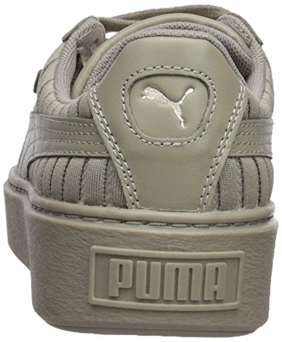 PUMA Women's Basket Platform En Pointe Wn Sneaker, Rock Ridge, 10 M US