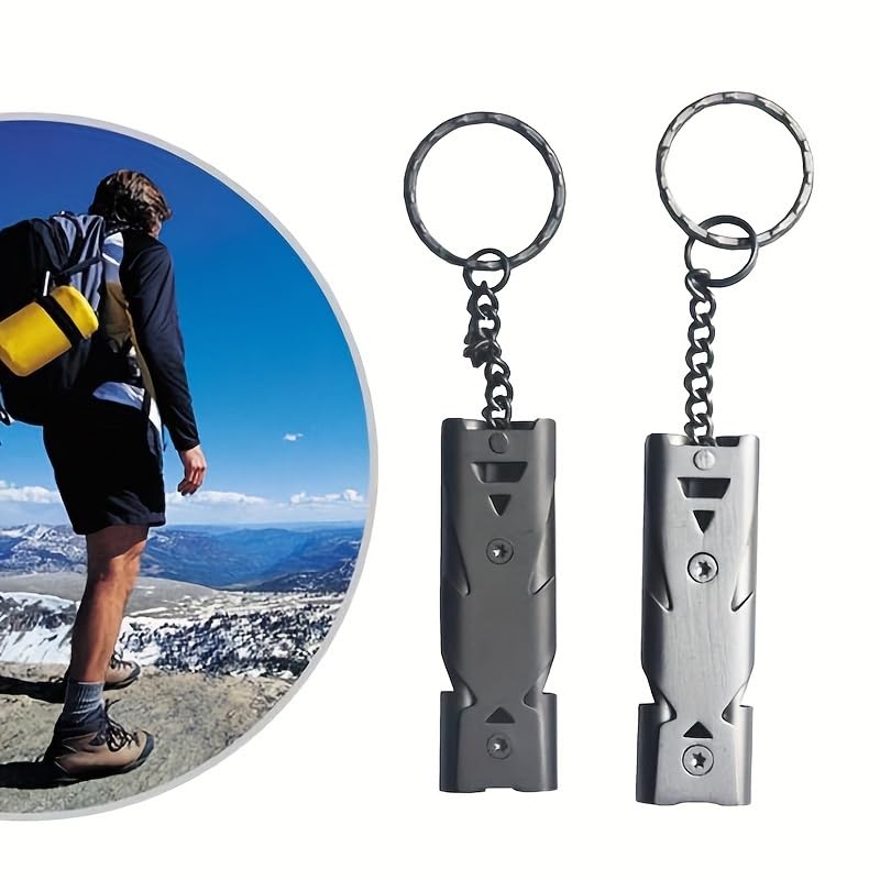 Silbato de supervivencia de acero inoxidable dual miniatura 6