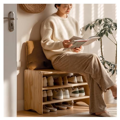Banc avec siège rembourré pour ne plus encombrer l'entrée avec les chaussures
