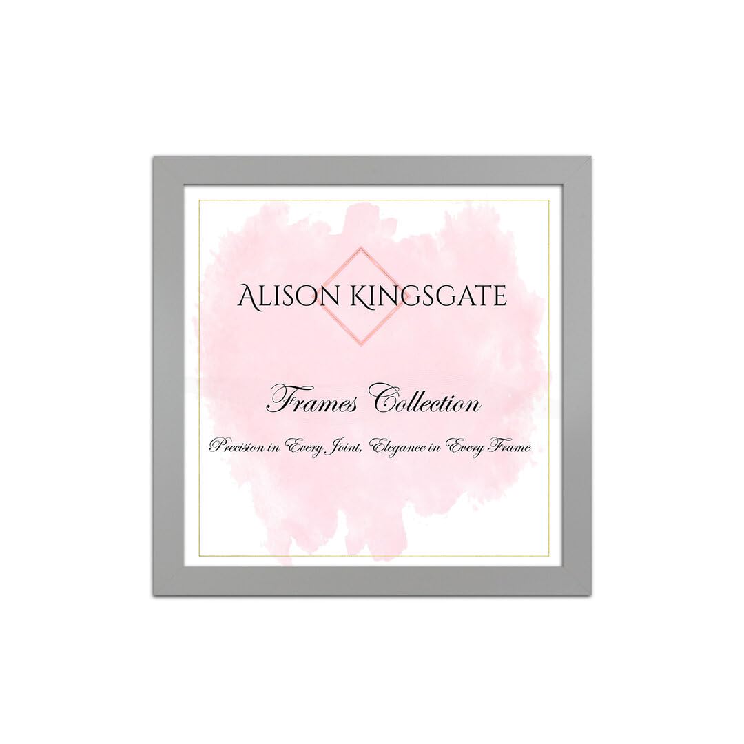 Alison Kingsgate Sleek 20X20CM Picture Frame - Engineered Wood with Shatterproof Perspex Front -Perfect for Photos, Posters, Certificates -Suitable for Wall Mount or Tabletop Display - Silver — image 1