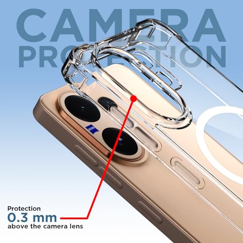 Image of Pikkme Back Cover for Vivo V60 5G / Vivo T4 Pro 5G Mag-Safe Shockproof PC + TPU Protective Case Magnetic Support Bumper Case (Transparent Mag-Safe)