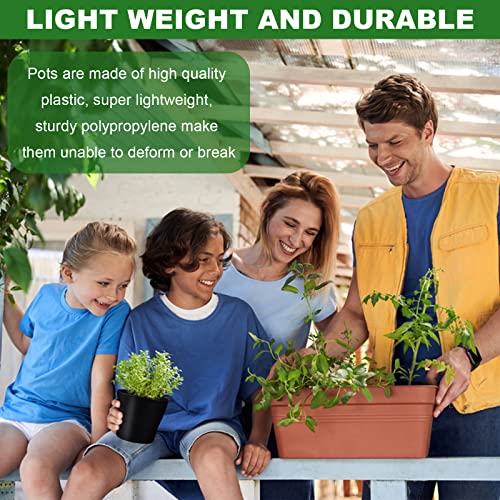 Happybase Nursery Pots, 24 Pack 4 Inch Plastic Plant Pot with Saucers - Image 3