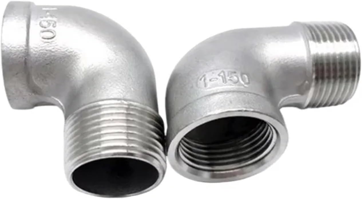 20pcs 1/8" 1/4" 3/8" 1/2" 3/4" 1" Thread Street Elbow 90 Degree Angled SS 304 Stainless Steel Pipe Fitting Connectors Female x Male(DN20)