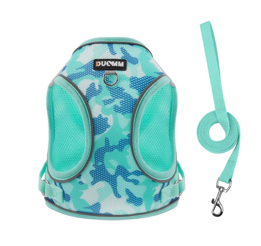 Wooflix Reflective No Pull Dog Harness with Leash for Puppies, Small & Medium Breed Dogs, Adjustable Soft Breathable Padded Mesh Pet Harness Vest, Turquoise | Large (4.5 kg - 7 kg Dogs & Cats)-image-29