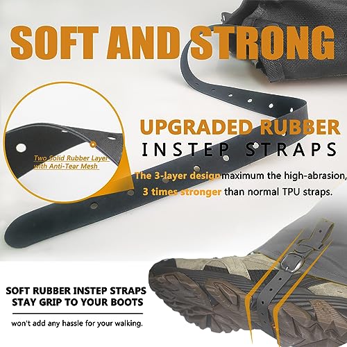 Image of Frelaxy Leg Gaiters Ultra HIGH-Performance Hunting Gaiters, 100% Waterproof Hiking Gaiters with Upgraded Rubber Foot Strap, Adjustable Snow Boot Gaiters