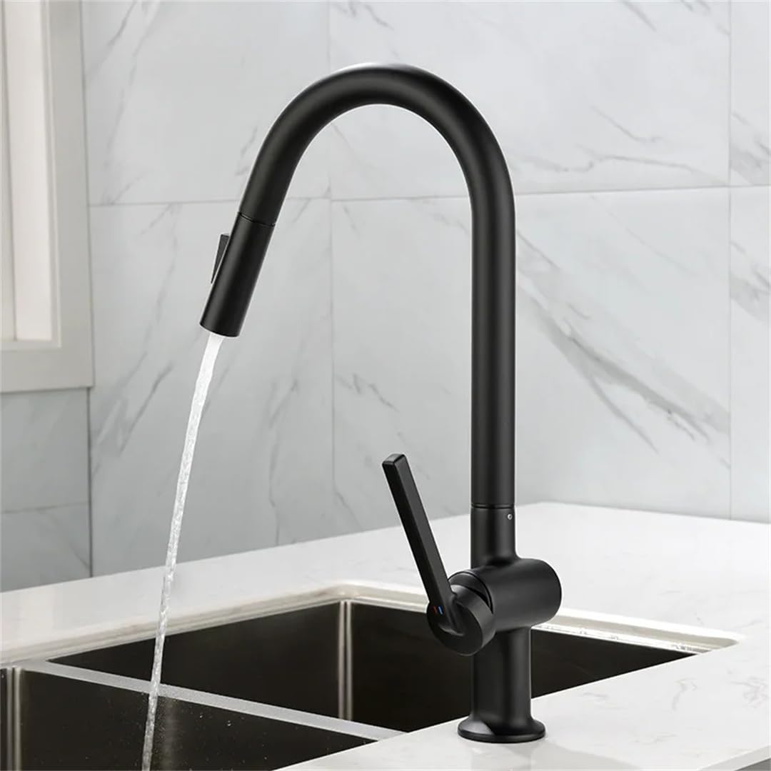 ZQFHSX Kiten Faucets Crane Pull Out Water Tap Sink Mixer Rotate d Faucet White Rome LWX