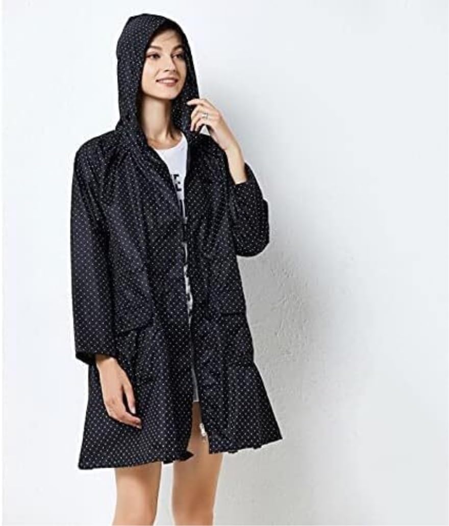 Chubasquero Cortavientos Color Sólido Impreso Impermeable Viajes Al Aire Libre Adultos Hombres Y Mujeres Parejas Ponchos De Lluvia Impermeables(Black)