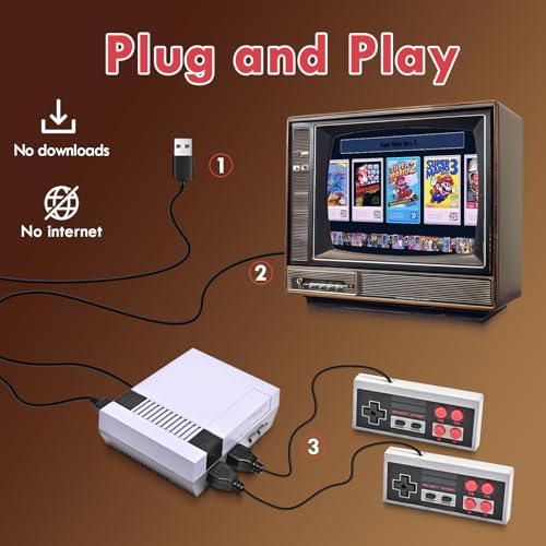 Retro Gaming Console with 621 Built-in Games, Retro Game Console for NES, HDMI Classic Mini Entertainment System for Nintendo, Plug and Play with Dual Controllers - Image 7