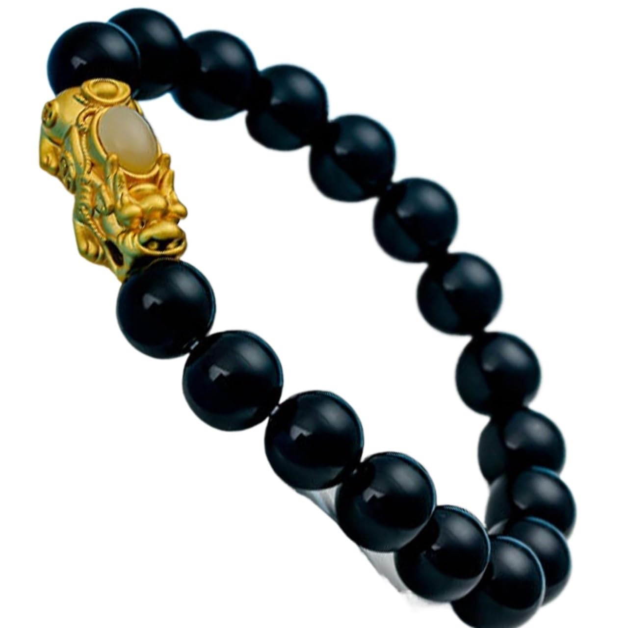 LLXYWJ Pulsera de Piedras Preciosas Naturales, Pulsera de Riqueza para Mujeres y Hombres, Amuleto Piyao Ward, Buena Suerte, Cristal de Reiki, meditación de Cuarzo, Rojo