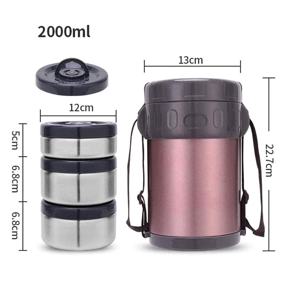 BentoLunchbox Auslaufsichere Isolierflasche Thermobehälter mit Isoliertasche, Edelstahl vakuumisoliert, 1,5 l/2 l, geeignet für Arbeit, Schule, Picknick, Bento-Stil, Mittagessen Lösung O (1,5 l|blu