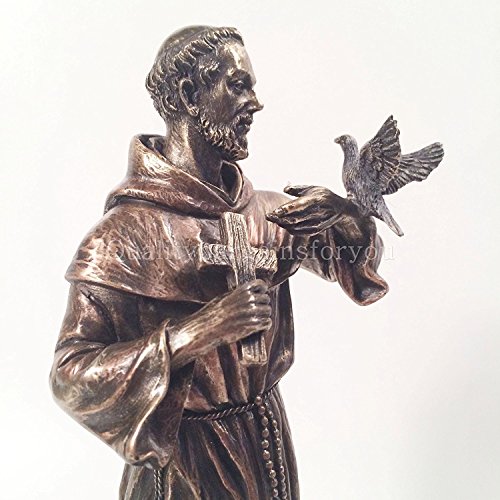 Estatua WU San Francisco de Asís en bronce fundido miniatura 3