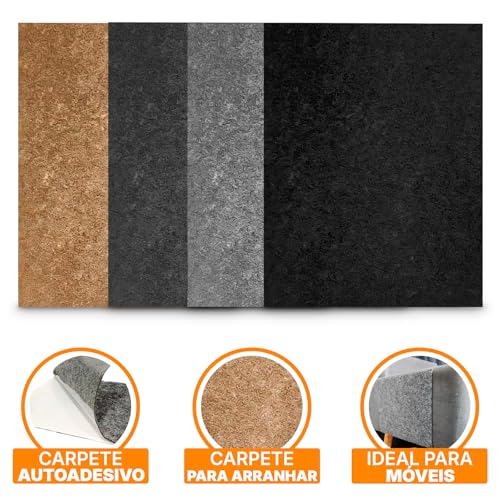 Arranhador Carpete Autoadesivo para Gato Protetor Sofá Cama Box Lillos Pet (Bege)