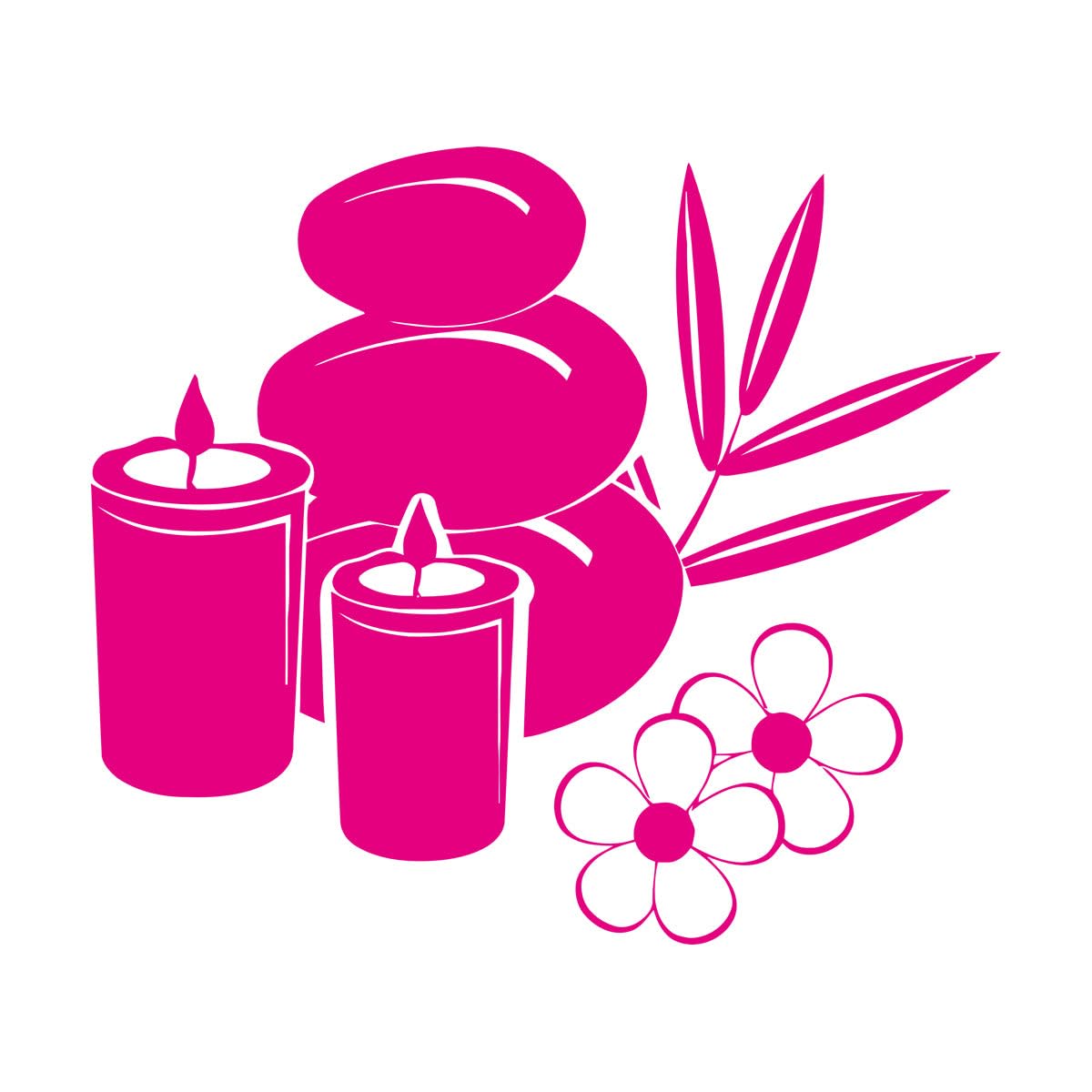 Fine Carving Decals Spa Candle Basalt Stones Beauty Salon Relax 54x64.8cm Equipped with Transfer Film kit Large Rosered