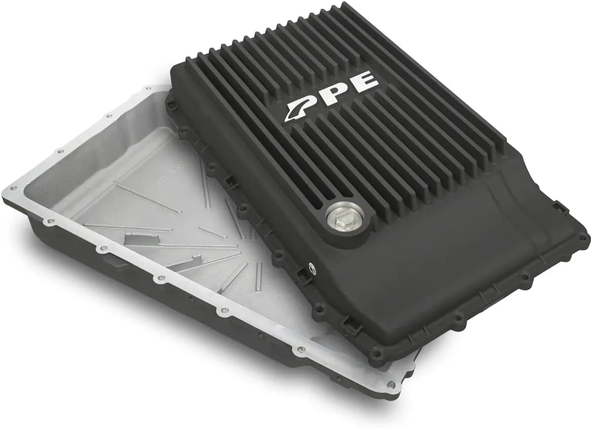 Pacific Performance Engineering - Heavy-Duty Cast Aluminum Shallow Transmission Pan (Black) 328053220 Compatible with Ford 2017+ F150, 2019+ Ranger and 2018+ Mustang with 10R80 Transmission