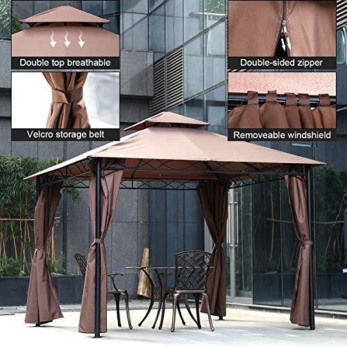 Dkeli Gazebo Canopy Tent Party Tent 10' X 13' Outdoor Heavy Duty Shelter Picnic Bbq Gazebo With Durable Steel Frame & Vented Top For Parties Backyard thumb #5