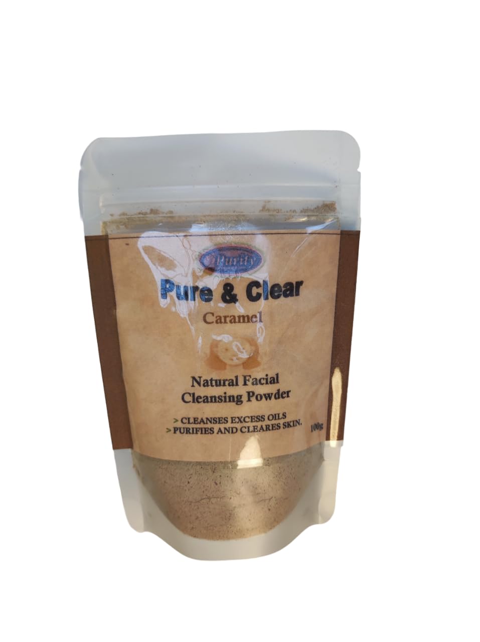 Pure & Clear, Natural Facial Cleansing Powder, 100g, (Caramel), 100 g (Pack of 1)