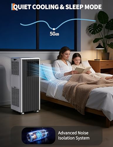 Image of Garvee 8K BTU Portable Air Conditioner, 3‑in‑1 Cooling, Dehumidifier & Fan | Covers Rooms Up to 350 Sq. ft., Remote Control and Window Kit Included, 24‑Hour Timer, Sleep Mode, White