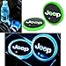 2pcs LED Car Cup Holder Lights for Jeep, FBA Fast Delivery,Car Logo Coaster with 7 Colors Changing USB Charging Mat, Luminescent Cup Pad Interior Atmosphere Lamp Decoration Light