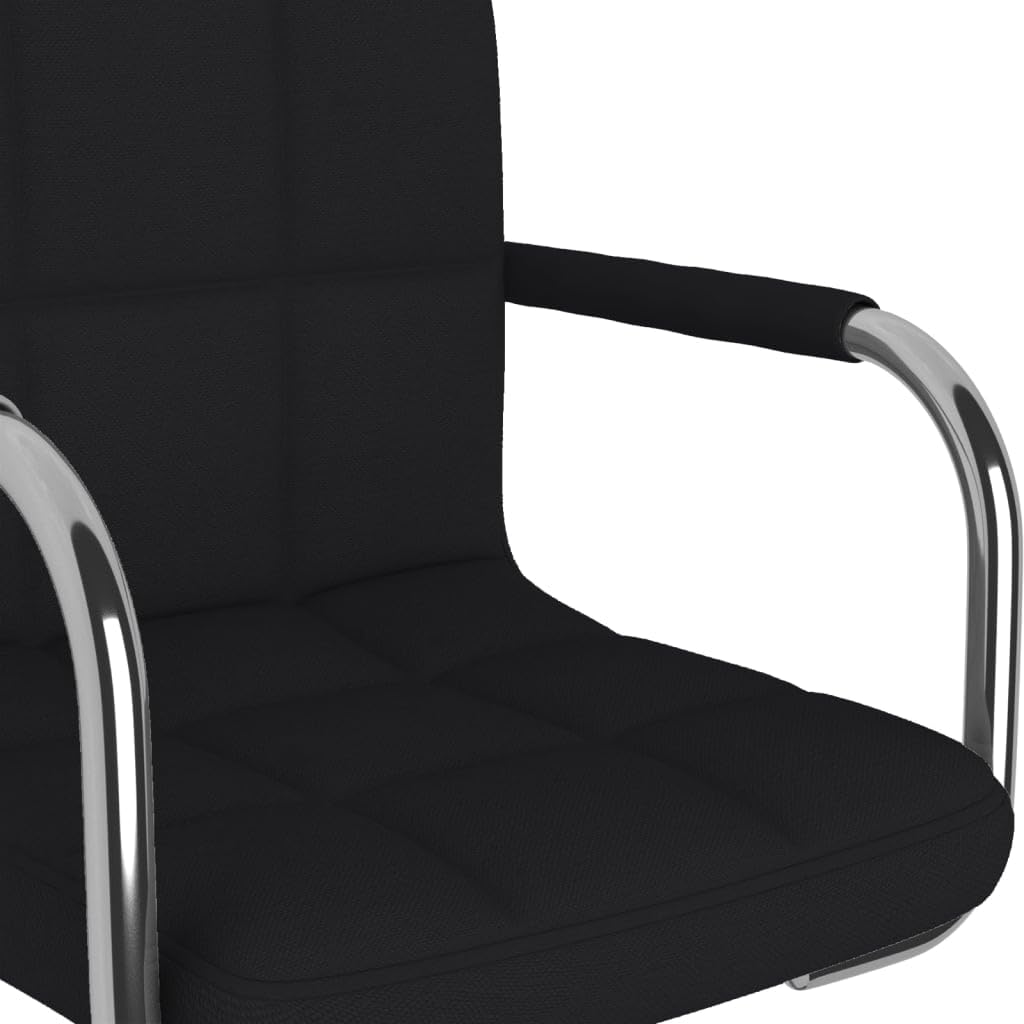 Taburete de bar negro acolchado, estructura de acero cromado con resorte de gas, altura regulable de 71 a 85,5 cm, giratorio 360 grados, con reposabrazos