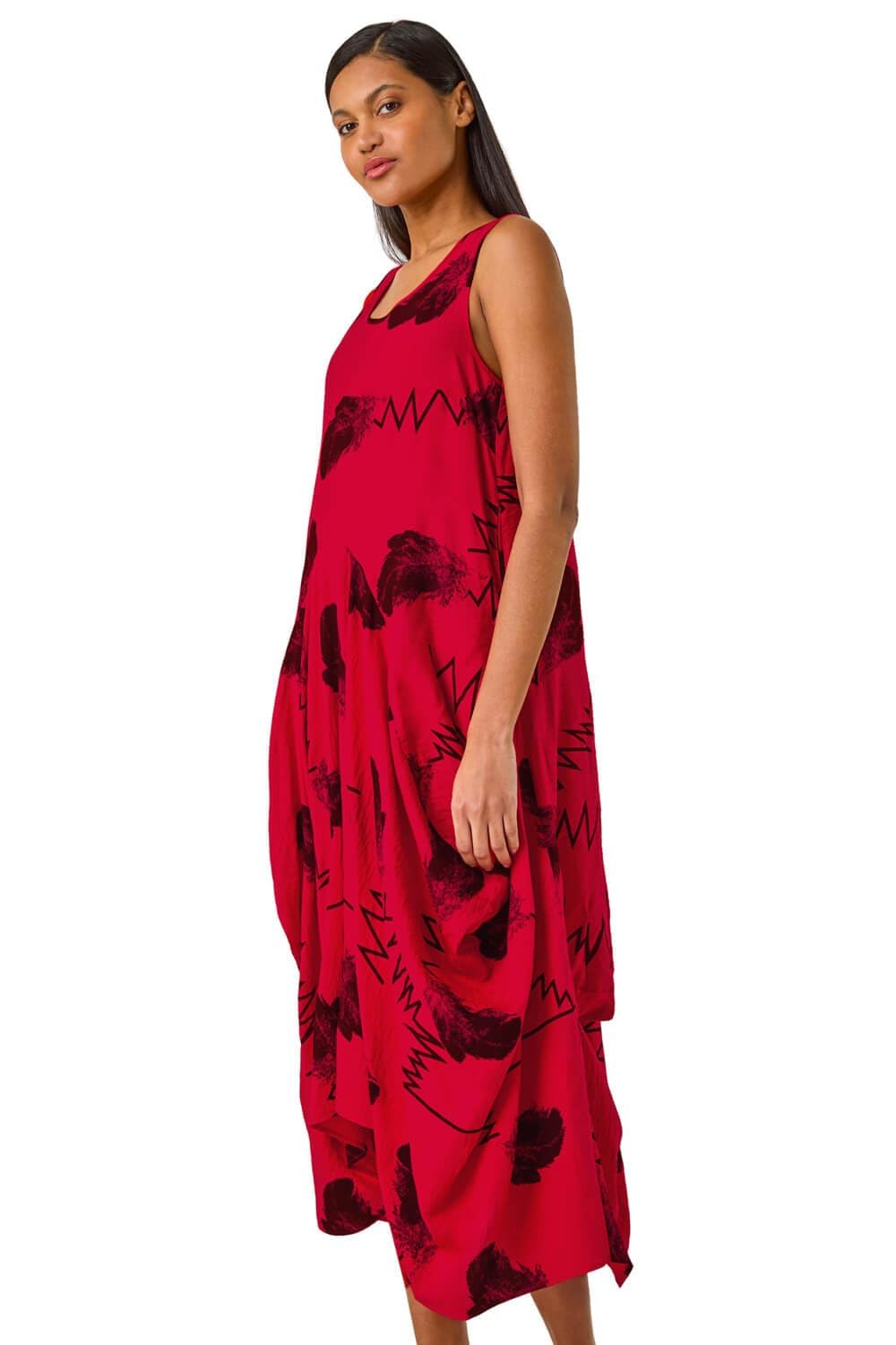 Roman - Women's Midi Dress - Red - Size 12