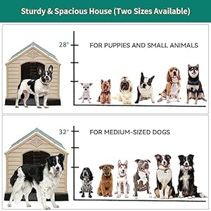 Yitahome 345 Large Plastic Dog House Outdoor Indoor Doghouse Puppy Shelter Water Resistant Easy Assembly Sturdy Dog Kennel with Air Vents and Elevated Floor 345l31w32h Gray+brown Cucciolini Doodles Yitahome 34 5 large plastic dog house outdoor indoor doghouse puppy shelter water resistant easy assembly sturdy dog kennel with air vents and elevated floor 34 5l31w32h gray+brown cucciolini doodles