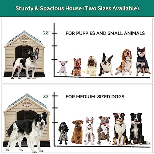 Yitahome 345 Large Plastic Dog House Outdoor Indoor Doghouse Puppy Shelter Water Resistant Easy Assembly Sturdy Dog Kennel with Air Vents and Elevated Floor 345l31w32h Gray+brown Cucciolini Doodles Yitahome 34 5 large plastic dog house outdoor indoor doghouse puppy shelter water resistant easy assembly sturdy dog kennel with air vents and elevated floor 34 5l31w32h gray+brown cucciolini doodles
