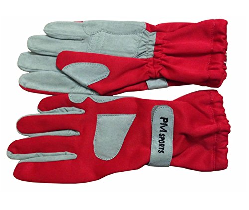 PM Sports Gants de course pour kart en Omara et polyester pour une meilleure prise en main, toutes les tailles – Rouges