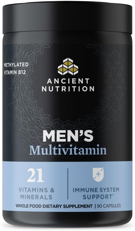 Multivitamin for Men, Multi Men's, Methylated Vitamin D, C, E, B12, Zinc, Magnesium, Supports Healthy Immune System and Bone Health, 90 Ct