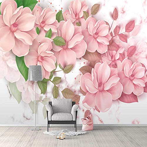 Benutzerdefinierte selbstklebende Tapete 3D rosa Blumen Marmor Hintergrund Wandmalerei Wohnzimmer TV Schlafzimmer Fresko 3D wasserdicht