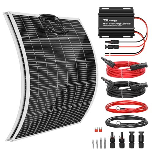 280W Flexible Solar Panel Kit for Golf Cart, 140W*2 Solar Panels + MPPT Solar Charge Controller...