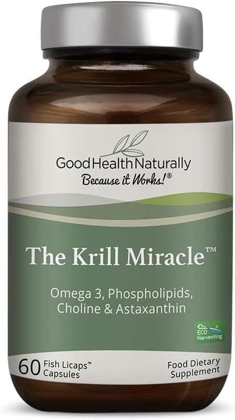 Krill Miracle Fish Oil Capsule - Omega 3 Complex Supplement | Joint Support, High Strength DHA/EHP - 60 Fish Licaps Capsules - Good Health Naturally