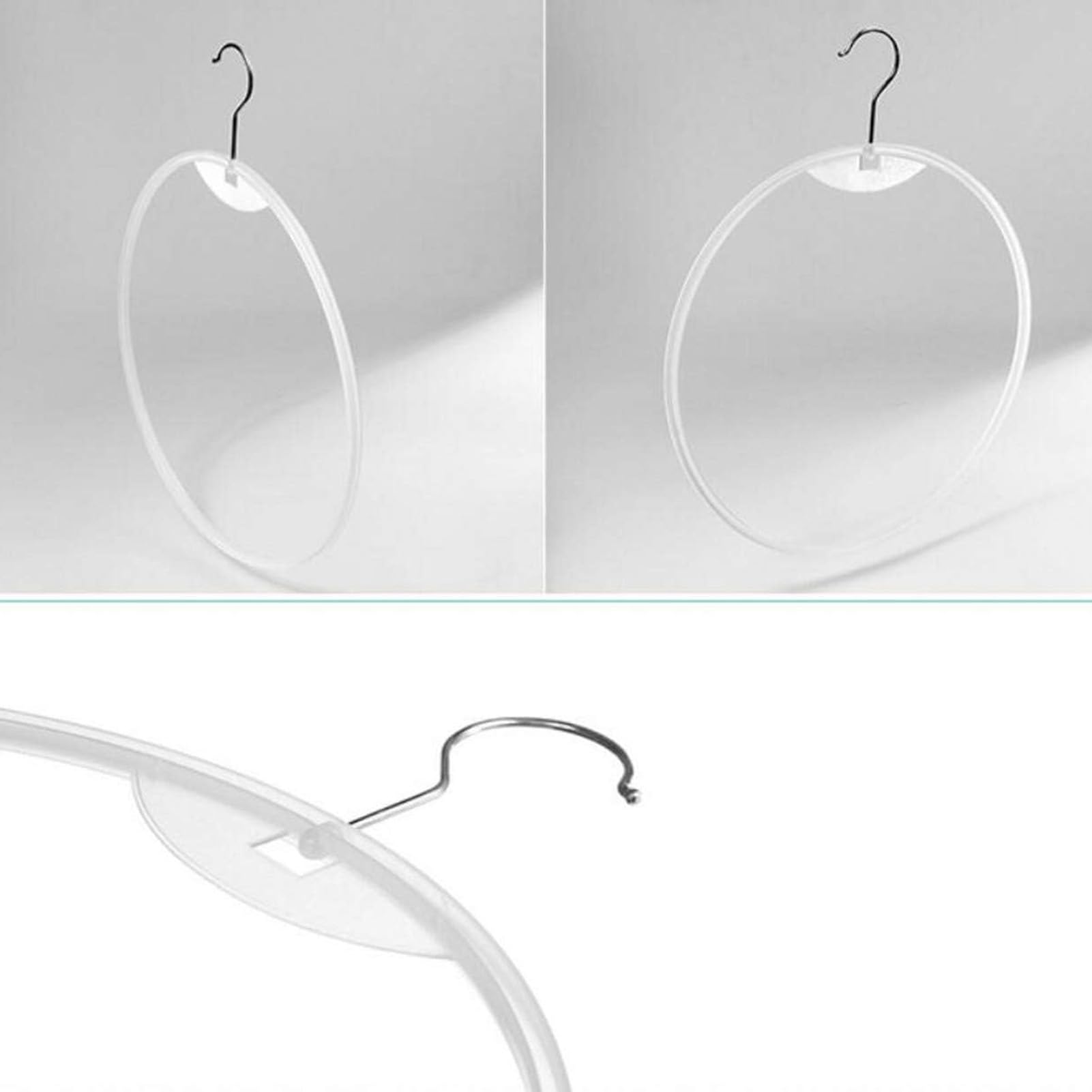 Lot De 10 Supports De Séchage/Suspension Pour Sous-vêtements Et Maillots De Bain - Plastique Blanc, Forme Cercle