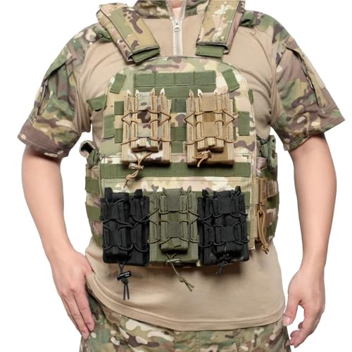 Pochette d'étui Molle mag double noire 9mm avec rétention ajustable - 7