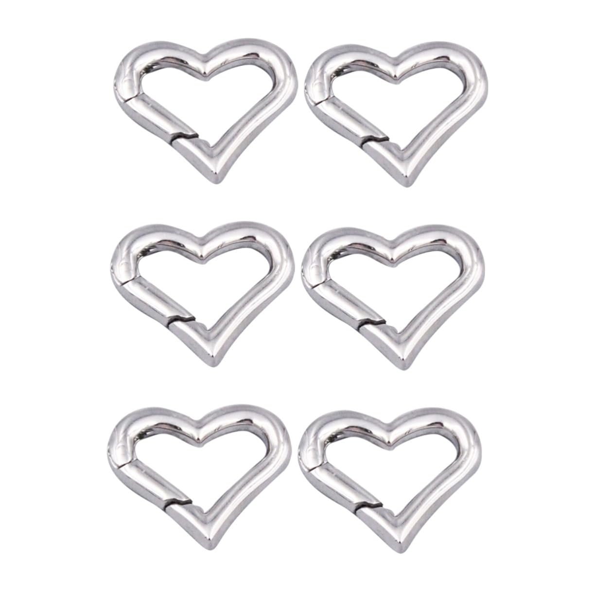 Gadpiparty 3 Set Chiusure Forma Cuore Acciaio Inossidabile Moschettone Multifunzionale Per Outdoor Attività E Alpinismo Resistente E Leggero 2 Pezzi*3