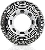 Gcxzb Schwimmreifen Schwimmring 114 cm schwarz radreifen männer Schwimmen Ring Erwachsene aufblasbare Pool Float Sommer Wasser Spielzeug luftmatratze (Color, Size : A)