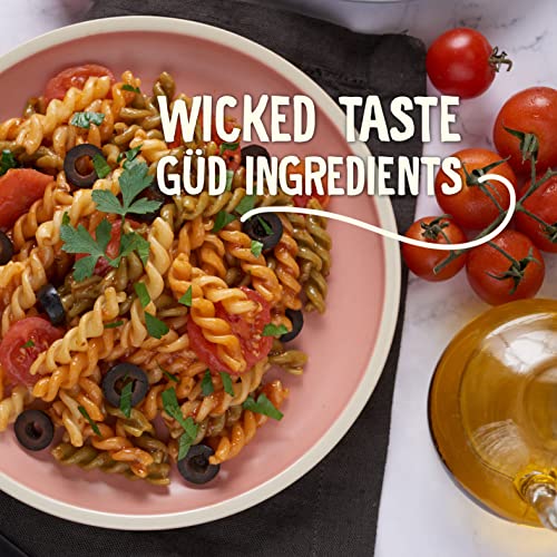 Image of WickedGud 2X Fiber Fusilli & Macaroni Pasta Combo | No Maida | Durum Wheat Semolina | Brown Rice | Red Lentils | Healthy Diet Pasta - 400gm x 2