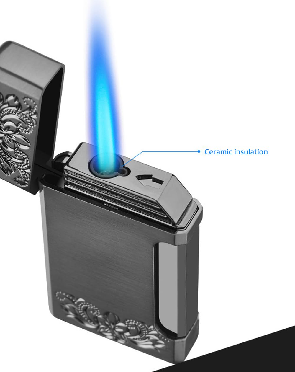 2 Pack Single Flame Torch Lighter Butane Refillable Lighters Windproof Pocket Lighters Adjustable Flame Lighter for Men and Women (Without Butane) - Image 3